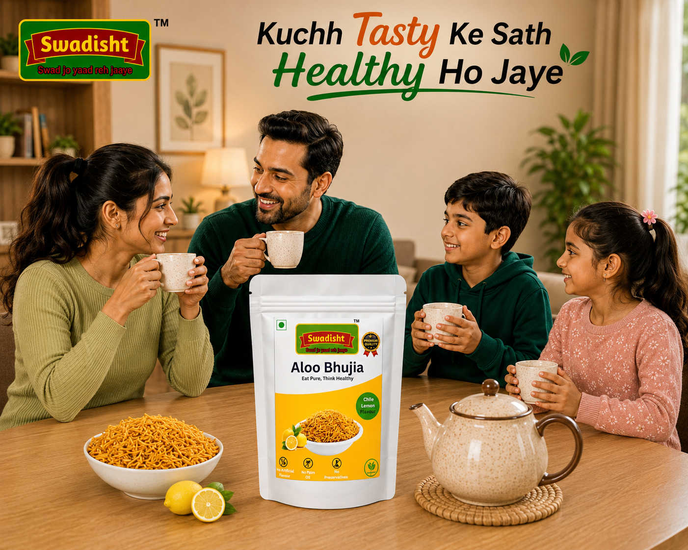 Healthy Aloo Bhujia Chile Lemon Flavour 230g