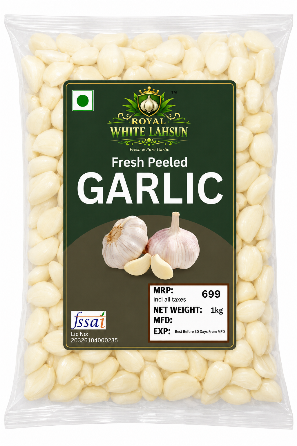 Fresh Peeled Garlic 1kg