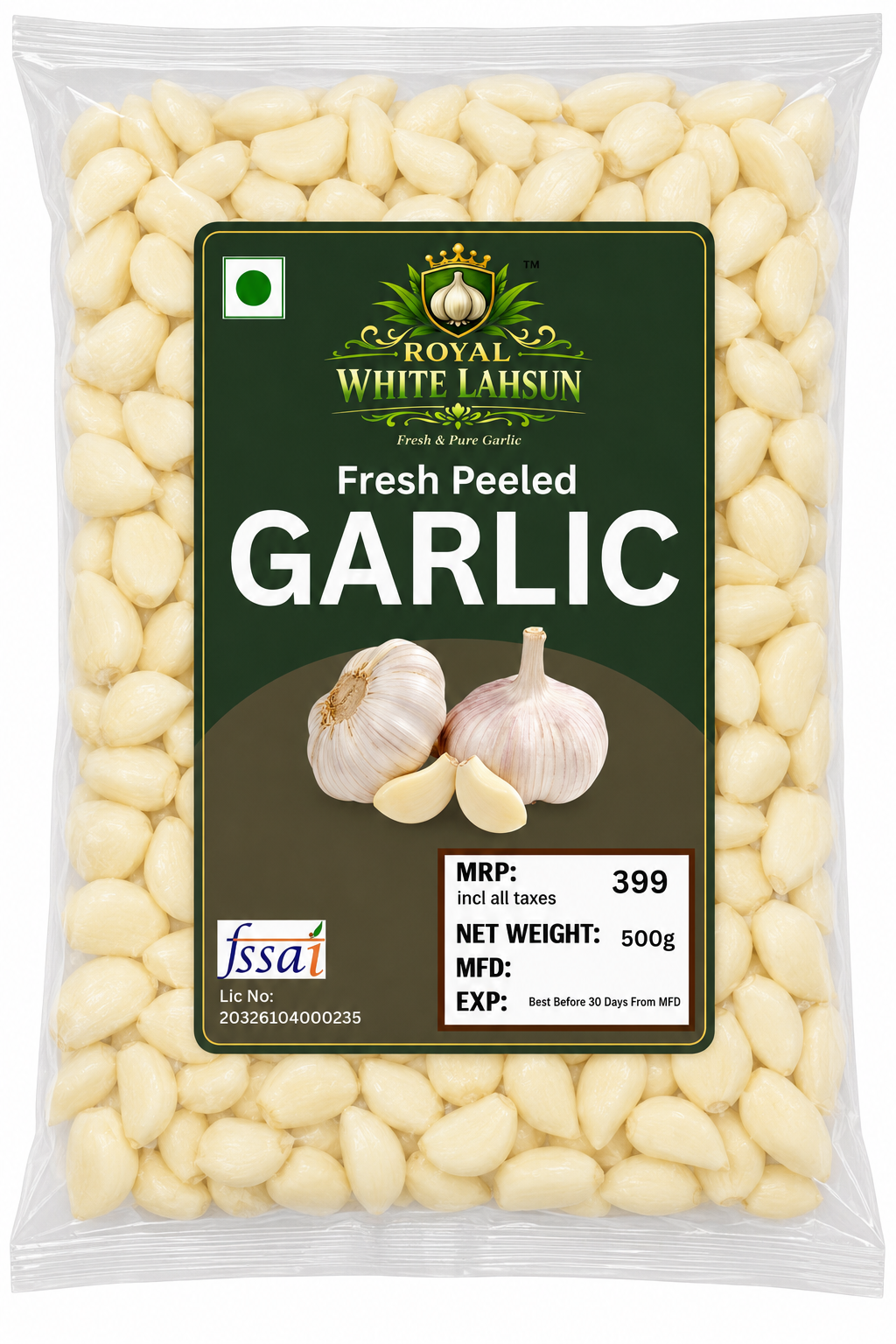 Fresh Peeled Garlic 500g